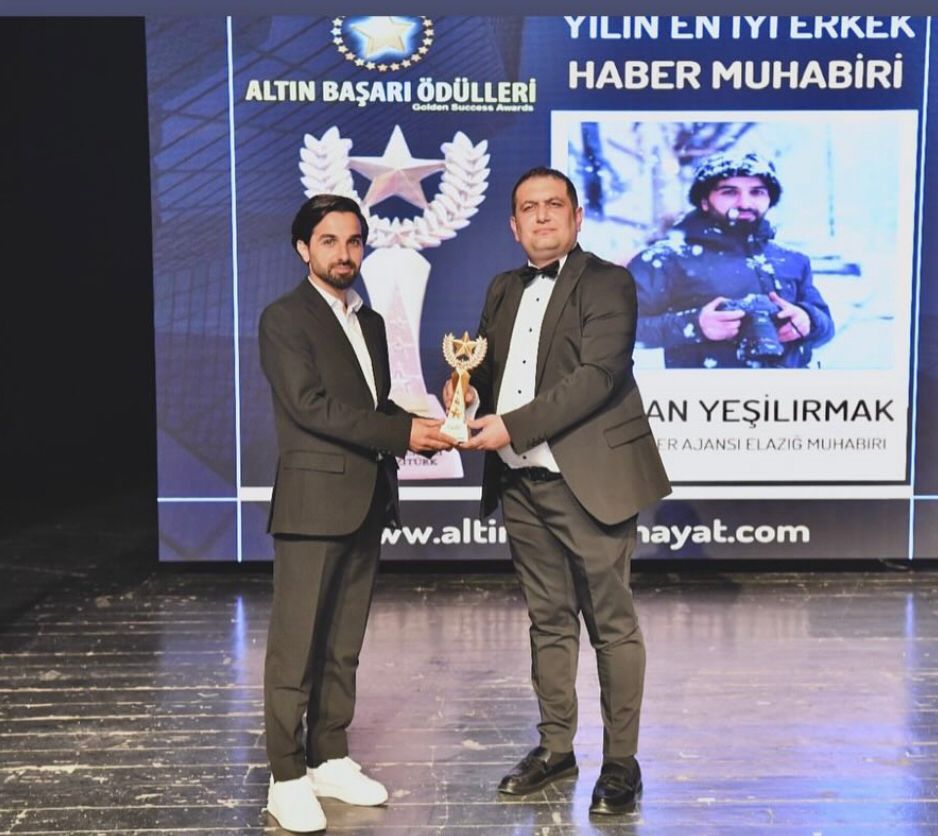 İHA Muhabiri Rıdvan Yeşilırmak, “Yılın En İyi Erkek Haber Muhabiri” ödülüne layık görüldü